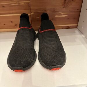 Black and red slide on sneakers size 10